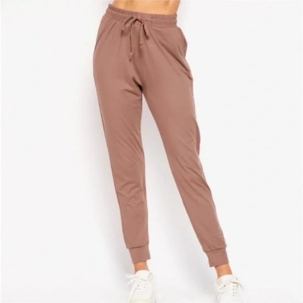 All In Motion Mauve High-Rise Tapered Jogger Pants with Drawstring Waist